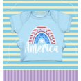 thumbnail image 2 of Shop4Ever American Patriotic Rainbow 4th of July Baby's Bodysuit Infant Cotton Romper 24 Months Light Blue, 2 of 5