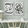 thumbnail image 4 of IDEA4WALL Framed Canvas Print Wall Art Set Geometric Black and White Twists Illustration Duotone Brush Strokes Pattern Modern Digital Art Wall Decor Minimal for Home Decor - White 24"x36"x2, 4 of 5