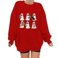 thumbnail image 2 of Deals,GA WEIHUA Halloween Sweatshirts for Women Cute Ghost Reading Books Sweater Pullover Funny Spooky Bookish Shirt 2024 Fall Trendy Long Sleeve Tops,Red,L, 2 of 5
