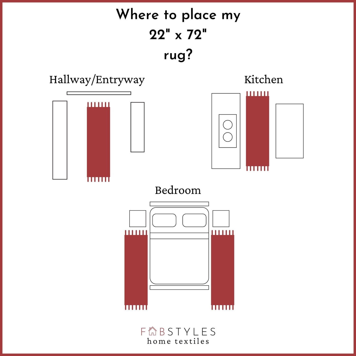 Fabstyles Herringbone Cotton Flat Weave Area Rug for Living Room, Hallway, Patio