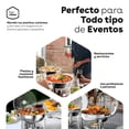 thumbnail image 3 of BEE VIBES Juego de Charolas Bufeteras de Acero Inoxidable 4 Cuartos de Galón con Tapas de Vidrio y Soportes Integrados, Ideal para Bodas, Fiestas, Banquetes y Eventos (Paquete de 4), 3 of 9