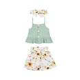 thumbnail image 2 of Kids Baby Girl Summer Outfit Cotton Pink Tank Crop Top Floral Shorts Bow Clothes 2pcs Set, 2 of 8