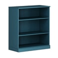 thumbnail image 2 of Palace Imports 100% Solid Wood 3-Shelf Bookcase with Adjustable Shelves, Teal Blue, 2 of 2