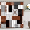 thumbnail image 6 of All Smiles 4-Piece Bathroom Sets Shower Curtain Set with Non-Slip Rug and Toilet Lid Cover,Brown, 6 of 7