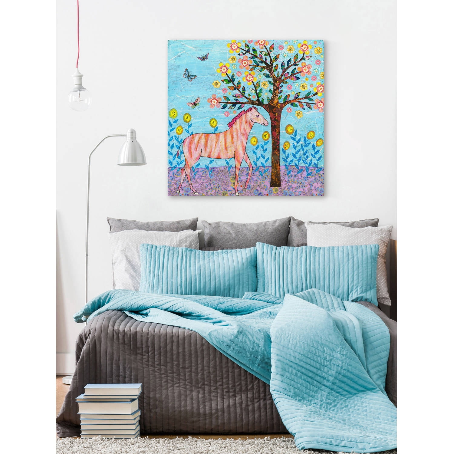 Marmont Hill "Jungle Zebra" by Sascalia Painting Print on Wrapped Canvas
