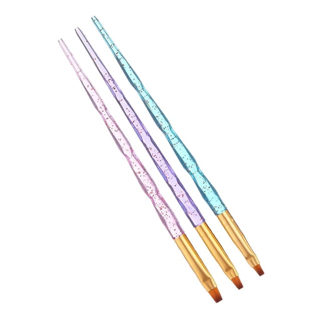 3pcs t Decoraciones Pinceles DIY Tips Builder Set Zulema Cepillo de uñas de gel UV