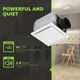 thumbnail image 3 of Homewerks Bathroom Exhaust Fan Ceiling Mount - 1.5 Sones, 80 CFM - White — Residential Use, Standard Application, 3 of 8