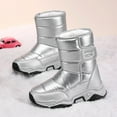 thumbnail image 6 of Miluxas Girls Glitter Snow Boots Kids Warm Faux Fleece Lined Anti-Slip Outdoor Winter Shiny Shoes Toddler/Little Kid/Big Kid Silver 3(38), 6 of 9