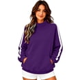 thumbnail image 4 of GZWYHT Mockneck Sweatshirt Camping Sweatshirts Plain Mock Neck Sweatshirt Funnel Neck Sweatshirt High Neck Sweatshirt Fall Sweatshirts for Women Long Sleeve Turtleneck Tops Purple S, 4 of 6