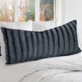 thumbnail image 1 of Cheer Collection Faux Fur Long Body Pillow - Accent Throw Pillow for Bed and Couch - Decorative Lumbar Pillow with Insert, Gray (18" x 40"), 1 of 4
