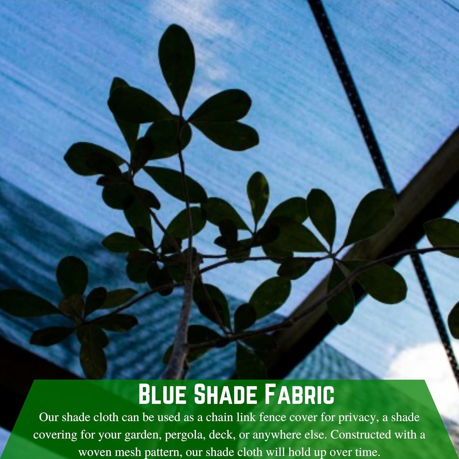 Farm Plastic Supply - Blue Shade Sail Hemmed and with Grommets - 80% - Mesh Fabric for Patio Shade, Garden Shade Sail, Sun Shade, Shade Canopy, Garden Sun Block, Wind Screen, Shade Cloth (6' x 30')
