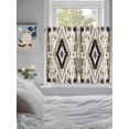 thumbnail image 4 of Kitchen Curtains 54 Inches length, Boho Black Brown Window Treatment Curtain Drapes, Retro Geometric Southwestern Ethnic Thermal Insulated Drapes for Basement Hotel RV, 42"x54", 2 Panels, 4 of 7