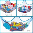 thumbnail image 3 of Red de animales de peluche, hamaca de juguete de animales de peluche Jumbo de 70 pulgadas Red de esquina de animales de peluche para la pared para la habitación de los niños (azul) JAMW Sencillez, 3 of 5
