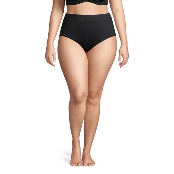 Lands' End Women's Plus Size High Waisted Bikini Bottoms