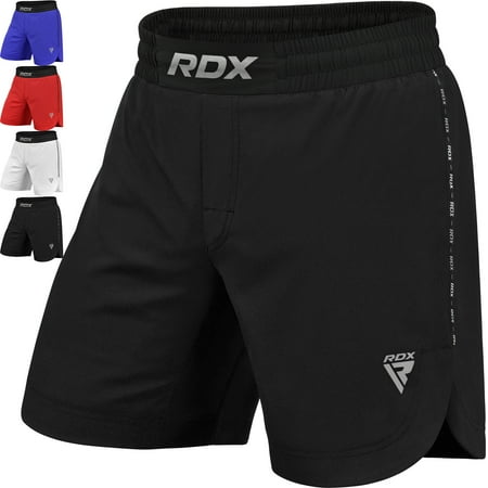 RDX MMA Shorts Kickboxing Fighting Grappling Training Muay Thai, Black, M