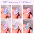 thumbnail image 4 of Set de esmaltes de uñas Double Rhythm Cat Eye Gel, 6 colores, 7,5 ml, con imán, 4 of 9