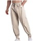 thumbnail image 3 of Pantalones largos de moda para hombre, casuales, de color sólido, con bolsillos y cintura elástica, pantalones cargo casuales para hombre., 3 of 5