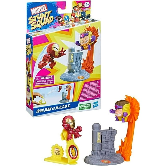 Marvel Stunt Squad Iron Man vs M.O.D.O.K Playset Super Hero Action Figures (S39)