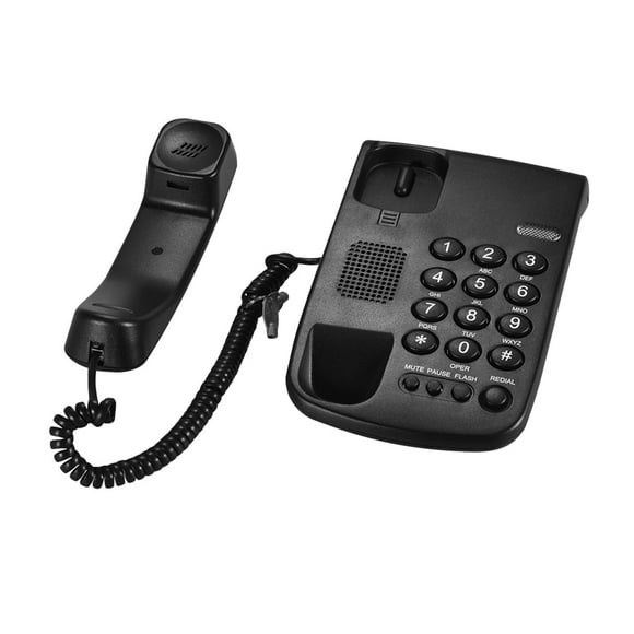 Yeacher Téléphone Filaire Portable Pause/ Recomposition/ Clignotement/ Verrouillage Mécanique Silencieux Base Combiné Mural pour Maison Maison Centre d'Appels Bureau Entreprise Hôtel