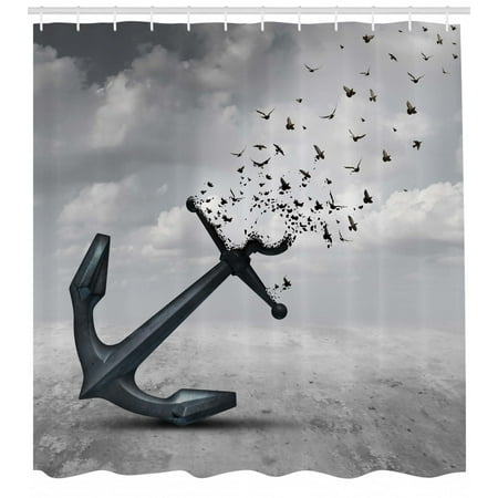Birds Shower Curtain Anchor Turns Into Group Of Flying Birds