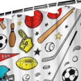 thumbnail image 3 of Baseball Football Pattern Shower Curtain 72"x84" ,Bathroom Decorative Shower Curtains Set with 12 Hooks,Modern Waterproof Washable Shower Curtain, 3 of 6