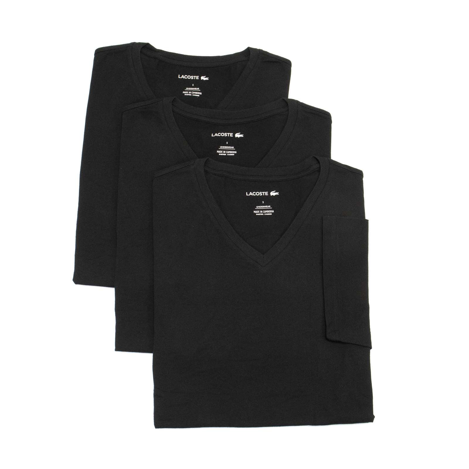 LACOSTE Essentials Undershirts 100% Supima Cotton V-Neck T-Shirts 3 pc per pack