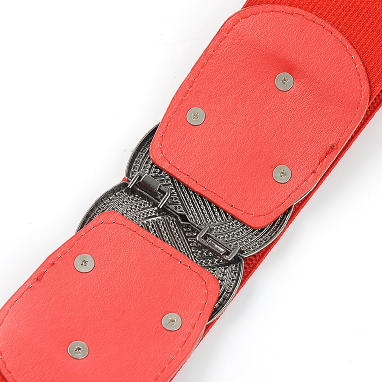 VINTAGE Raffia Red Leather Woven Belt 1940 main image 4
