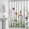 thumbnail image 5 of Spring Flowers Shower Curtain for Bathroom Decor, Colorful Wildflowers Waterproof Fabric Shower Curtain, 72"x78" Set with 12 Hooks, 5 of 9