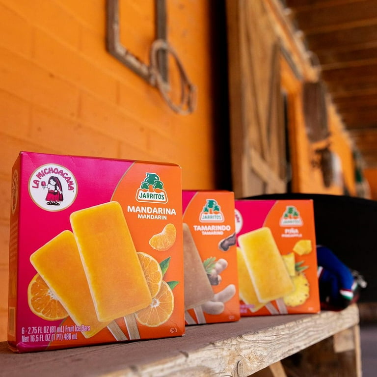 La Michoacana Jarritos Pineapple Fruit Ice Pops, 6 Refreshing Bars