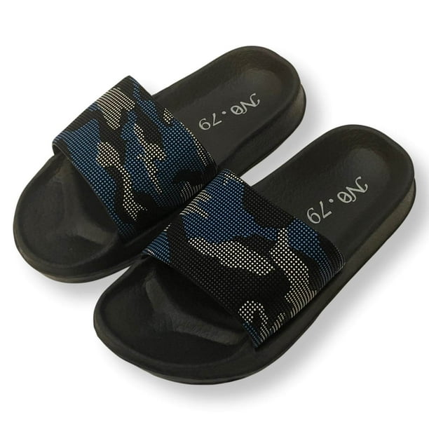 S.C.I. Boys Slide Sandals Camouflage Flip Flop Shoes For Little and