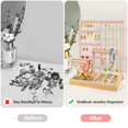 thumbnail image 6 of Godboat Jewelry Holder Organizer, 4-Tier Earring Holder Organizer with 48 Holes, 6 Hooks Necklace Organizer, Wood Box for Bracelet & Ring, Mothers Day Gifts for Women, Cool Preppy Stuff & Room Decor, 6 of 10