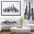 thumbnail image 4 of Designart - Silhouette Noire de Chicago - Impression sur Toile Encadrée, 4 of 4