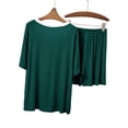 thumbnail image 5 of gbyLJF Women's V-neck Sleepwear Loose Fit Short Sleeve Shorts Pajama Set Two Piece Homewear Outfits for Summer, 5 of 6