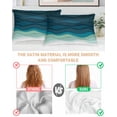 thumbnail image 3 of Teal Ocean Pillow Cases Queen Size Set of 2, Smooth Satin Pillowcase for Hair and Skin, Coastal Sea Moire Waves Abstract Ombre Art Decorative Cooling Bed Pillow Covers with Zipper, 20x30 Inches, 3 of 5