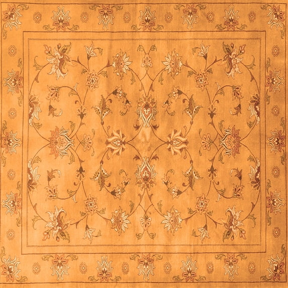 Ahgly Company Indoor Square Persian Orange Traditional Area Rugs, 8' Square