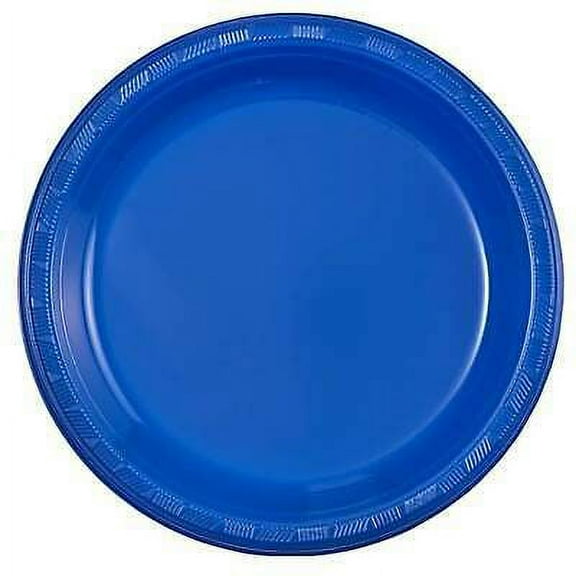 Hanna K. Signature Reusable Plastic Plates Blue For All Parties 10" 50 Count