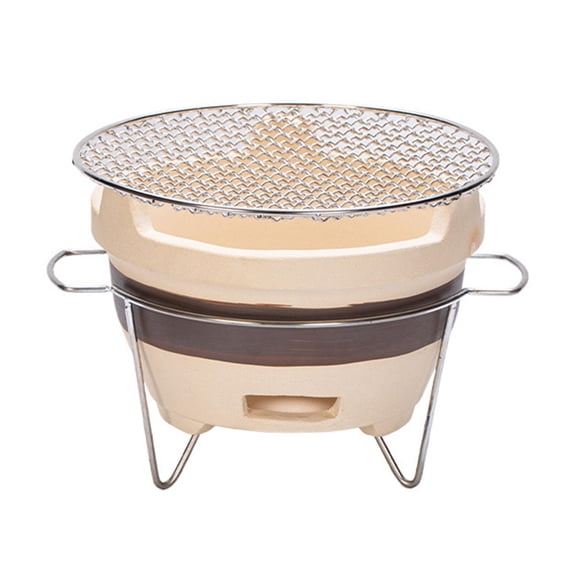 Clay Stove Charcoal Grill Barbecue Ventilated Earthenware for Outdoor Camping Picnic and Backyard Party