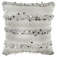thumbnail image 3 of SAFAVIEH Collette Striped Plush Pillow, 20" x 20", White, 3 of 3