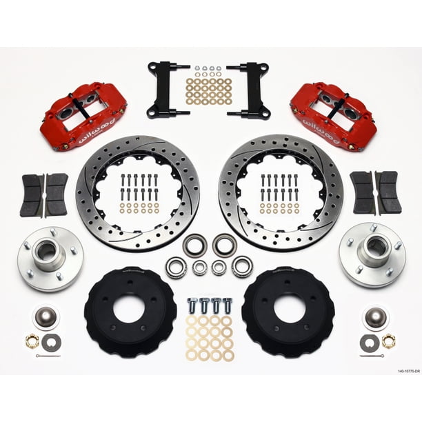 Wilwood 1970-1982 Chevrolet C3 Corvette Narrow Superlite 6R Front Hat Kit 13.06in Drill Red / main image 1