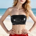 thumbnail image 2 of TaTaai Women Tube Top Slim Fit Strapless Solid Color Casual Metallic Shine Stage Performance Top Soft Stretchy Breathable Summer Party Wear Gift, 2 of 5