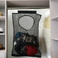 thumbnail image 7 of NOGIS Hanging Mesh Laundry Hamper (30in*20in*2in) Large Dirty Clothes Bag, Can Be Use Behind The Door & Closet & Caravan& Bathroom (Black), 7 of 7