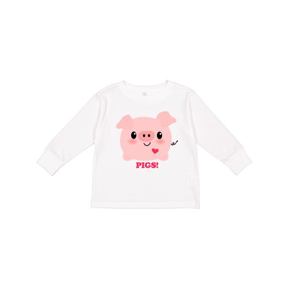 Inktastic Kawaii I Love Pigs Boys or Girls Long Sleeve Toddler T-Shirt