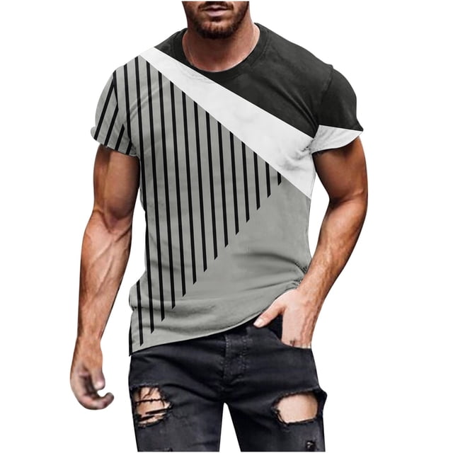 Camisetas de Verano Casuales Impresas Cuello Redondo Manga Corta, Camiseta Ligera de Algodón de Imitación para el Hogar, Diario Y el Uso de las Cuatro Estaciones