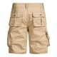 thumbnail image 4 of pstuiky Pantalones cortos cargo para hombre, Pantalones cortos con cordón y múltiples bolsillos para hombre, de color liso, a la moda Pantalones cortos de entrenamiento, 4 of 5