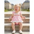 thumbnail image 4 of BemeyourBBs Toddler Baby Girl Summer Clothes Newborn Baby Girl Mothers Day Fathers Day Outfit Mama's Girl Daddy's Girl Daisy Print Flying Sleeve Square Neck Shirt Tops and Bow Shorts Set, 4 of 9