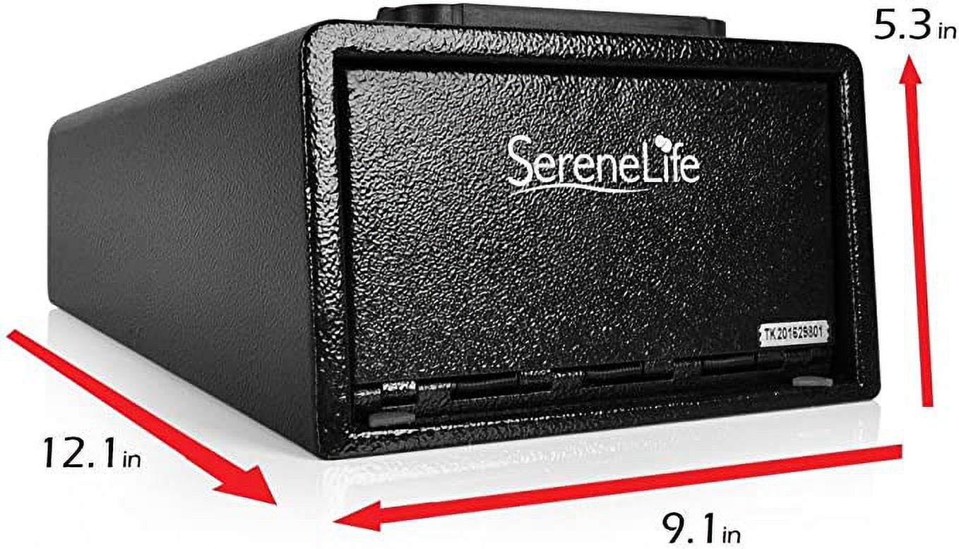 SereneLife Updated Electronic Gun Safe, Alloy Steel Drop Safe - Includes Keys - SLSFE26PS