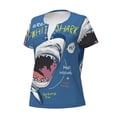thumbnail image 2 of Naloa Great White Shark Print T-Shirts Short Sleeve V Neck Tees for Women Fashion Tops Trendy Lightweight Soft Casual Summer Outfits Clothes, 2 of 5