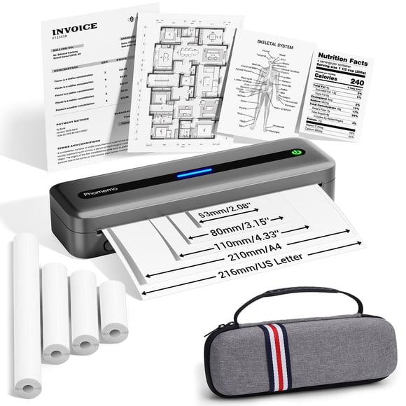 Impresora portátil Phomemo M832 térmica sin tinta con funda