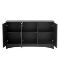 thumbnail image 5 of Curved Design Sideboard Cabinet, Storage Cabinet with Three Doors and Adjustable shelves, Console Table Credenza for Dining Room, Living Room, Entryway, Kitchen, 5 of 10
