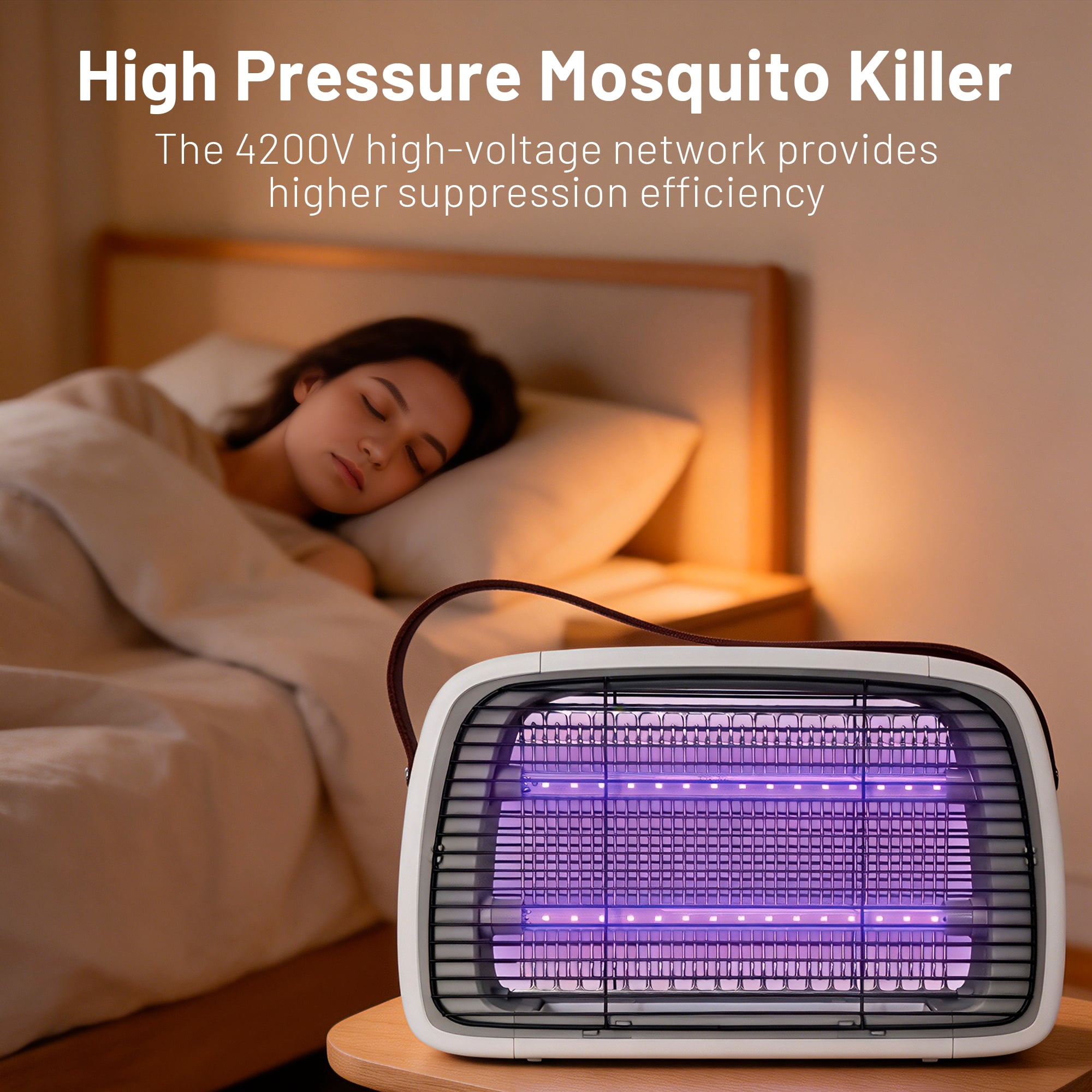 HeartGoods Bug Zapper, Mosquito Zapper, Up to 6000 Hours Lifespan Lamps, 3.9 ft Power Cord, High-Voltage, Fly Trap Mosquito Trap, Fly Killer Fly Zapper